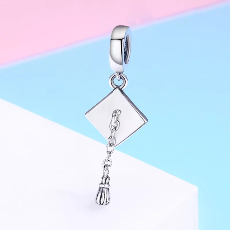 (imagen para) Pendiente de Toga de Graduación de Plata Estilo Pandora - SCC459 - Ver 3