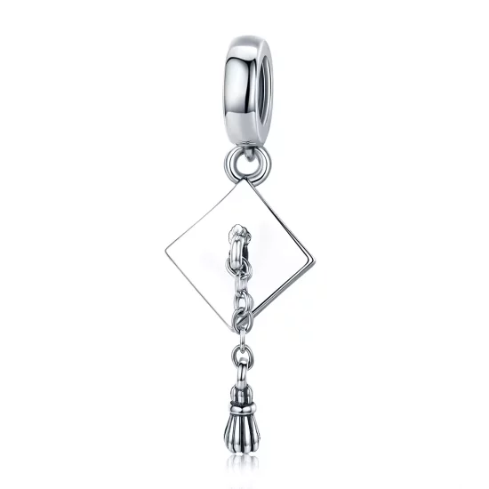 (imagen para) Pendiente de Toga de Graduación de Plata Estilo Pandora - SCC459