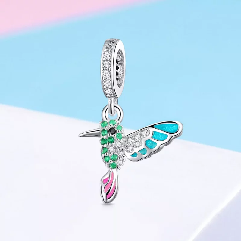 (imagen para) Pendiente en plata con diseño estilo Pandora de Martín Pescador - SCC991 - Ver 2