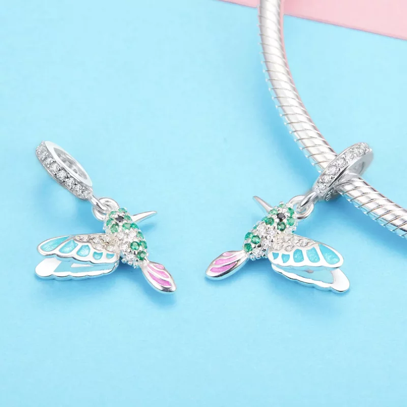(imagen para) Pendiente en plata con diseño estilo Pandora de Martín Pescador - SCC991 - Ver 3
