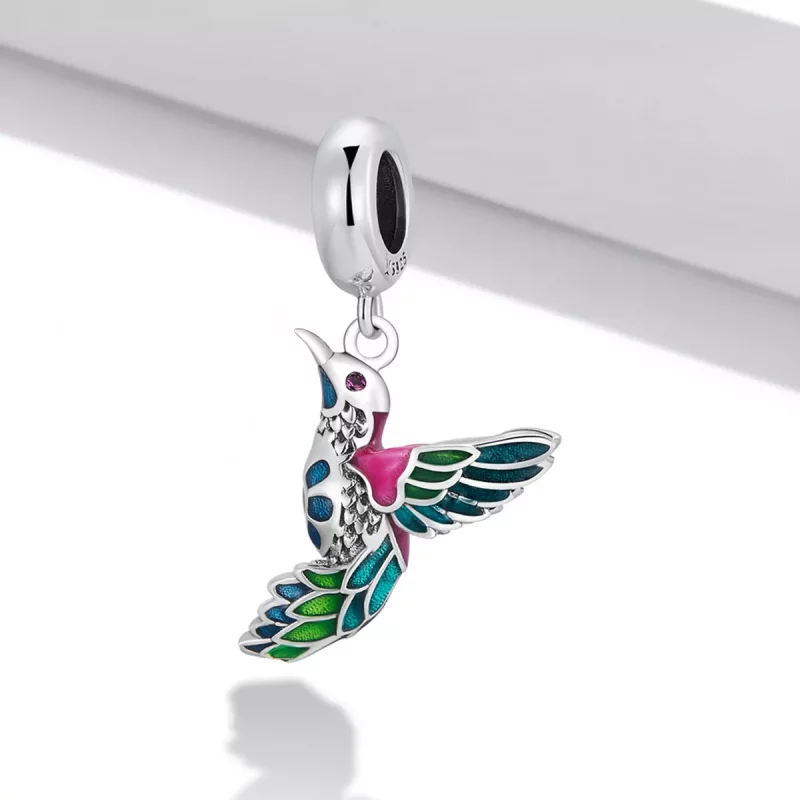 (imagen para) Pendiente estilo Pandora con colgante de Martín Pescador - SCC2126 - Ver 2