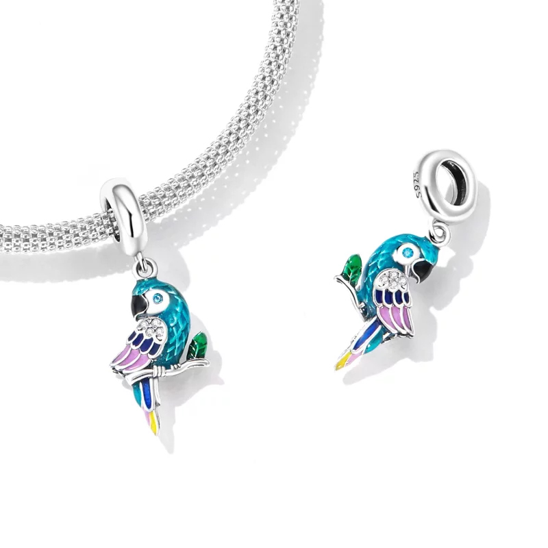 (imagen para) Pendiente estilo Pandora con loro colgante - SCC2271 - Ver 4