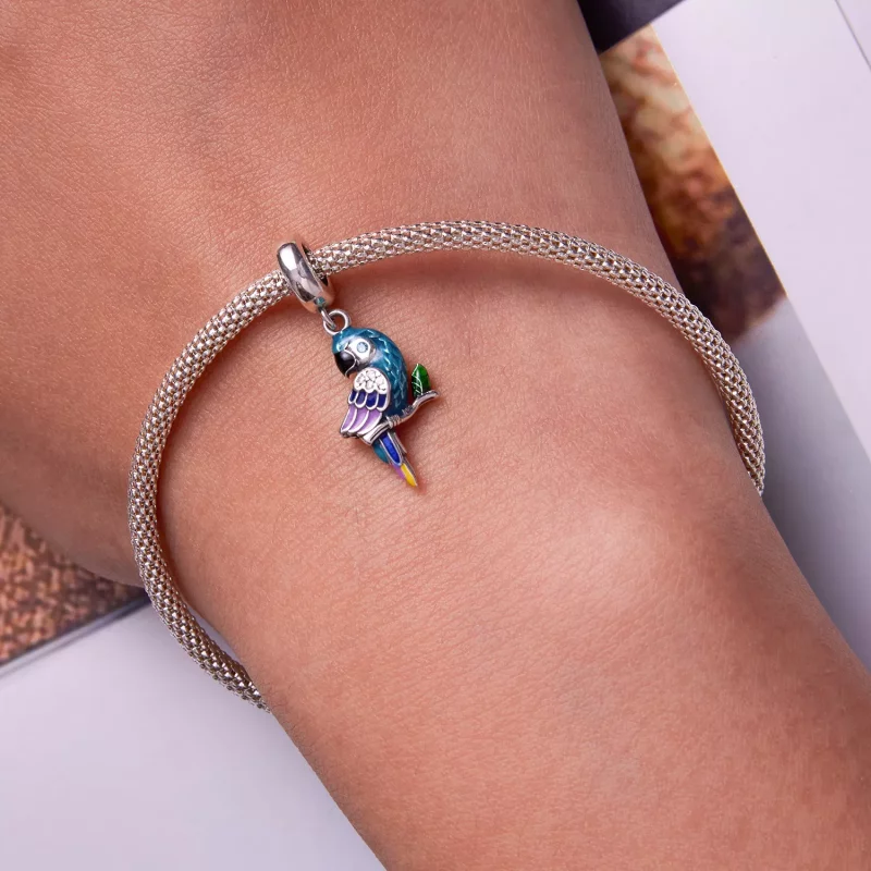 (imagen para) Pendiente estilo Pandora con loro colgante - SCC2271 - Ver 6