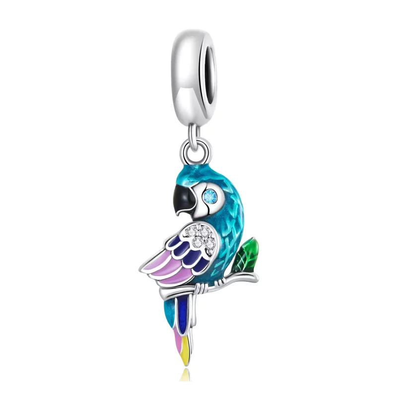 (imagen para) Pendiente estilo Pandora con loro colgante - SCC2271