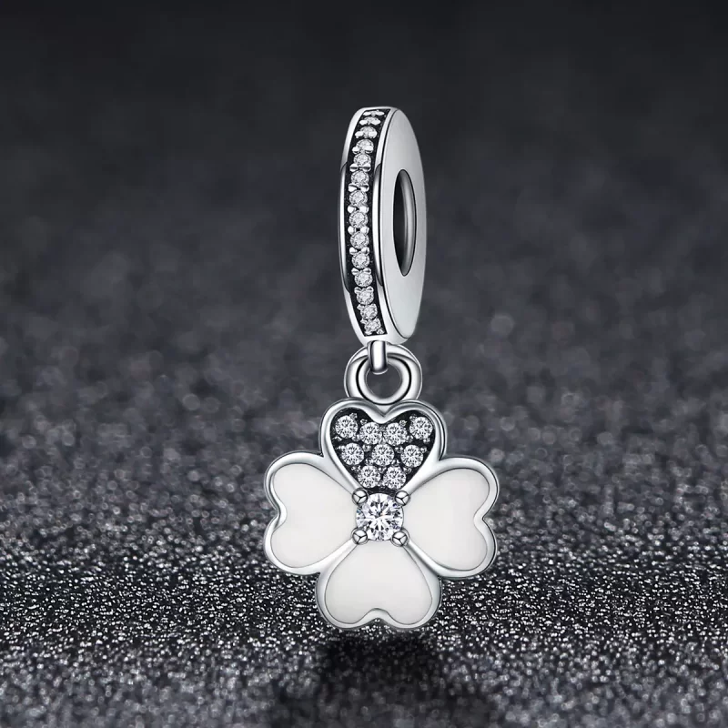 (imagen para) Pendiente Pandora estilo trébol de plata colgante - SCC259 - Ver 2