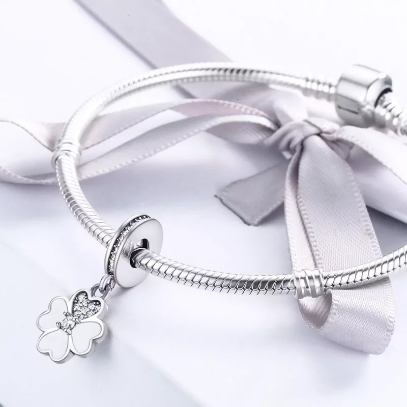 (imagen para) Pendiente Pandora estilo trébol de plata colgante - SCC259 - Ver 5