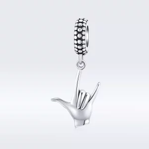 (imagen para) Pendiente Pandora Style Plata con Colgante de Gestos - SCC1438