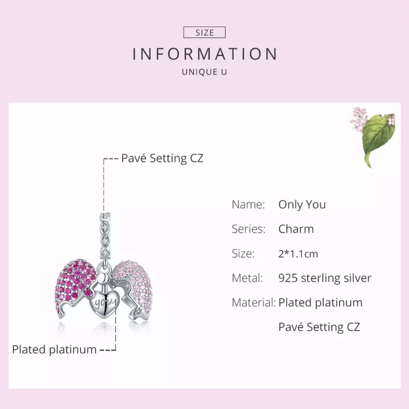 (imagen para) Pendiente Pandora Style Plata Sólo Tú - BSC282 - Ver 7