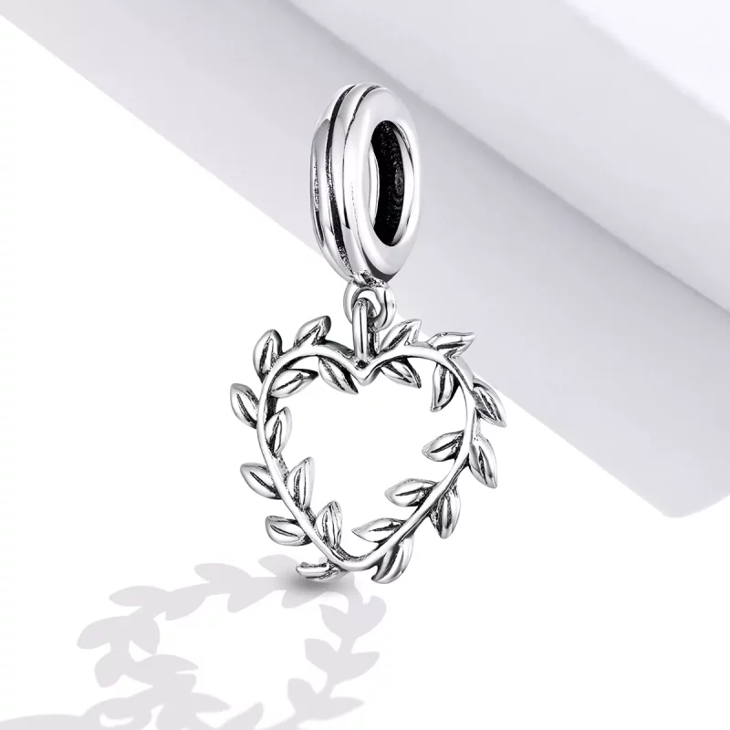 (imagen para) Pulsera de estilo Pandora con colgante de amor tejido en plata - SCC1520 - Ver 2