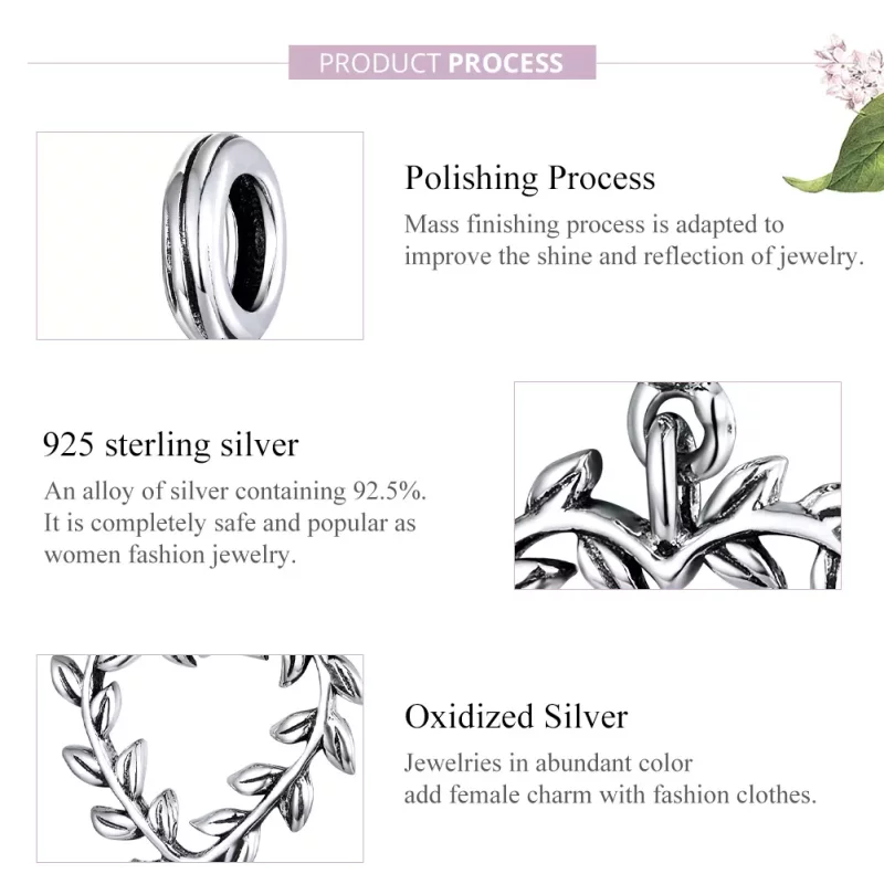 (imagen para) Pulsera de estilo Pandora con colgante de amor tejido en plata - SCC1520 - Ver 8