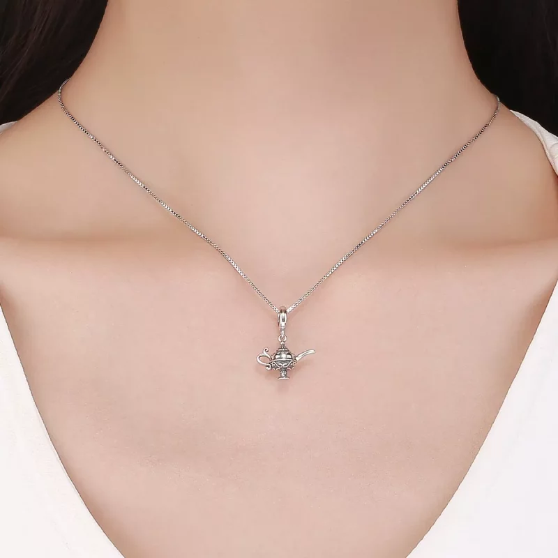 (imagen para) Pulsera de estilo Pandora con colgante de lámpara de Aladino plateada - SCC703 - Ver 4