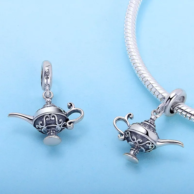 (imagen para) Pulsera de estilo Pandora con colgante de lámpara de Aladino plateada - SCC703 - Ver 5