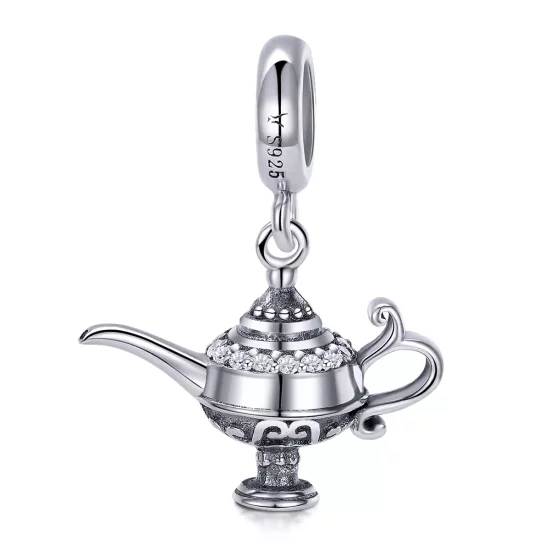 (imagen para) Pulsera de estilo Pandora con colgante de lámpara de Aladino plateada - SCC703