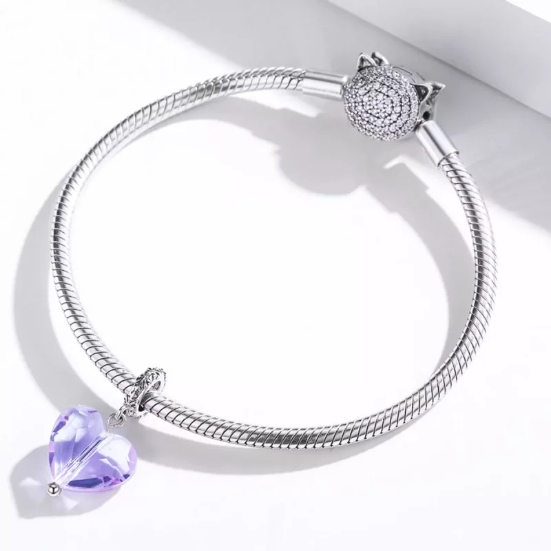 (imagen para) Pulsera de estilo Pandora en plata con colgante de amor romántico - SCC1816 - Ver 3