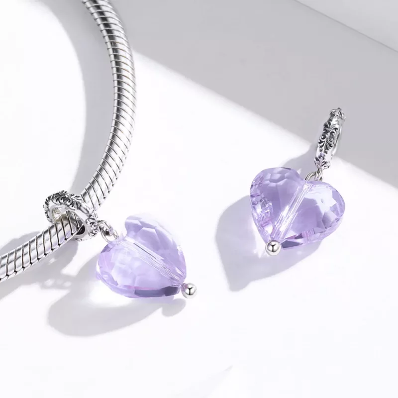 (imagen para) Pulsera de estilo Pandora en plata con colgante de amor romántico - SCC1816 - Ver 4