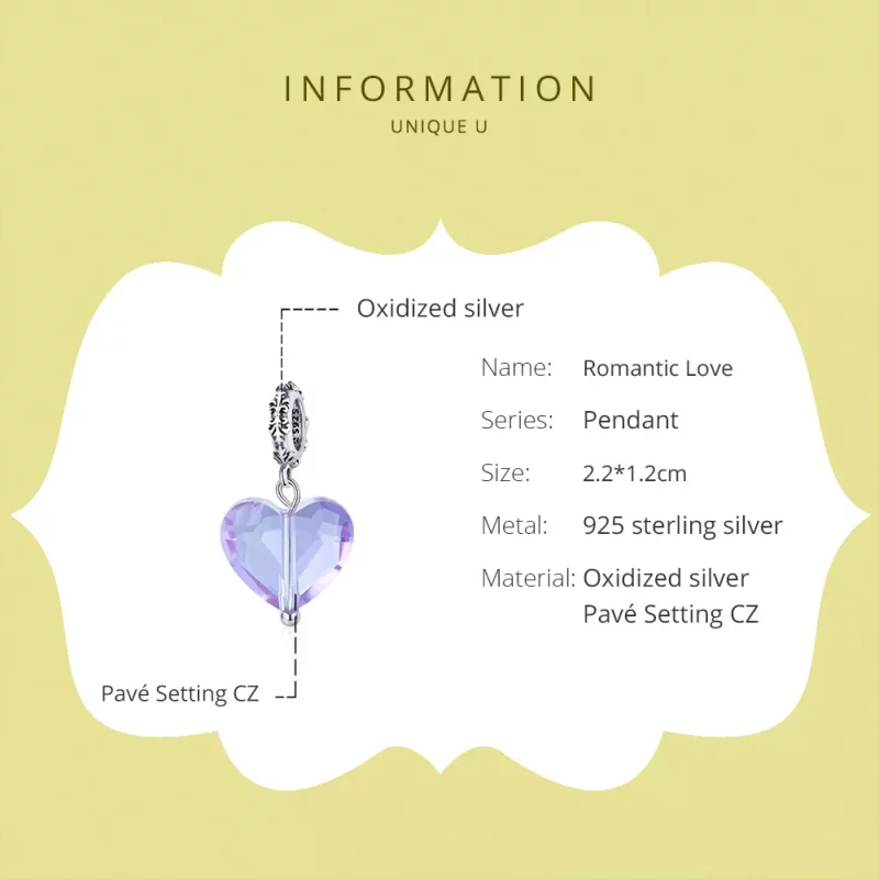 (imagen para) Pulsera de estilo Pandora en plata con colgante de amor romántico - SCC1816 - Ver 6