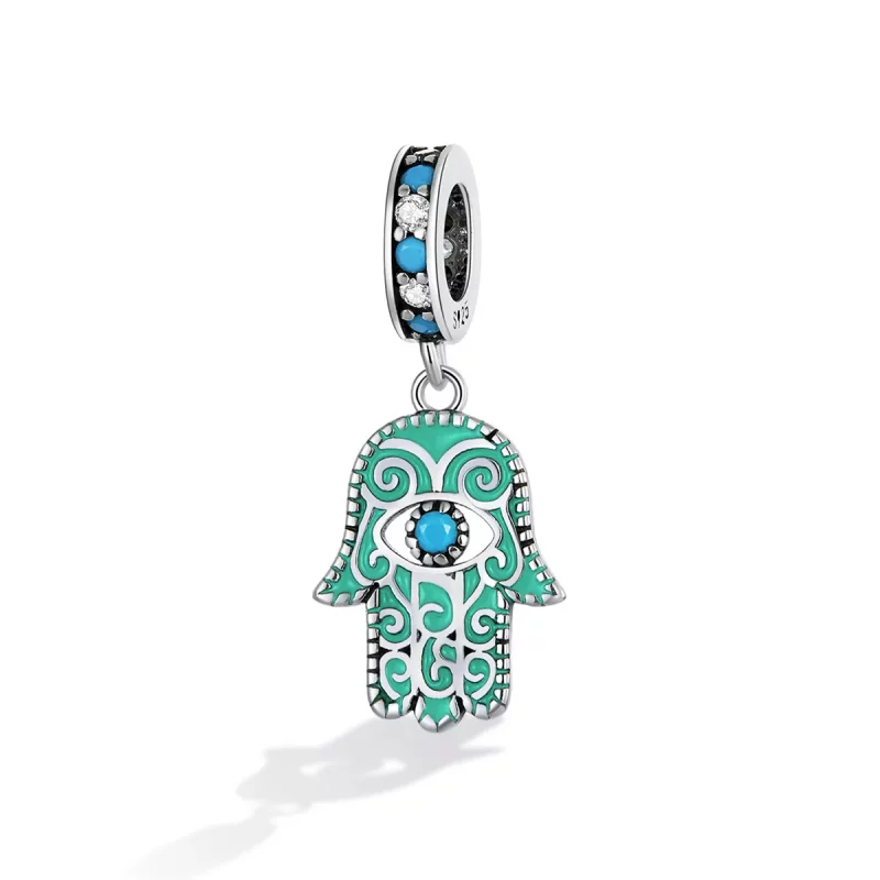 (imagen para) Pulsera estilo Pandora con colgante de Mano de Fátima - BSC593 - Ver 2