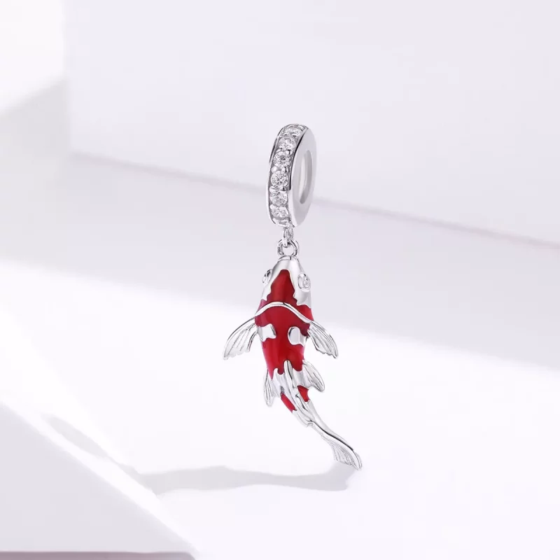 (imagen para) Pulsera estilo Pandora con colgante de pez Koi de la suerte - BSC085 - Ver 2