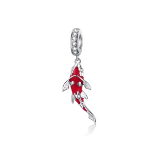 (imagen para) Pulsera estilo Pandora con colgante de pez Koi de la suerte - BSC085