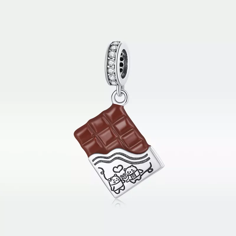 (imagen para) Pulsera estilo Pandora de plata con colgante de amor en forma de chocolate - SCC - Ver 5