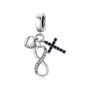 (imagen para) Pulsera estilo Pandora de plata con colgante de infinito, cruz y corazón - SCC1713