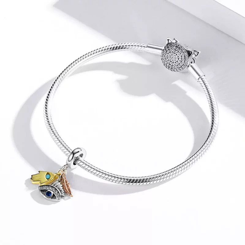 (imagen para) Pulsera estilo Pandora Egipto - Amuleto de la suerte - Colgante protector - SCC1 - Ver 3