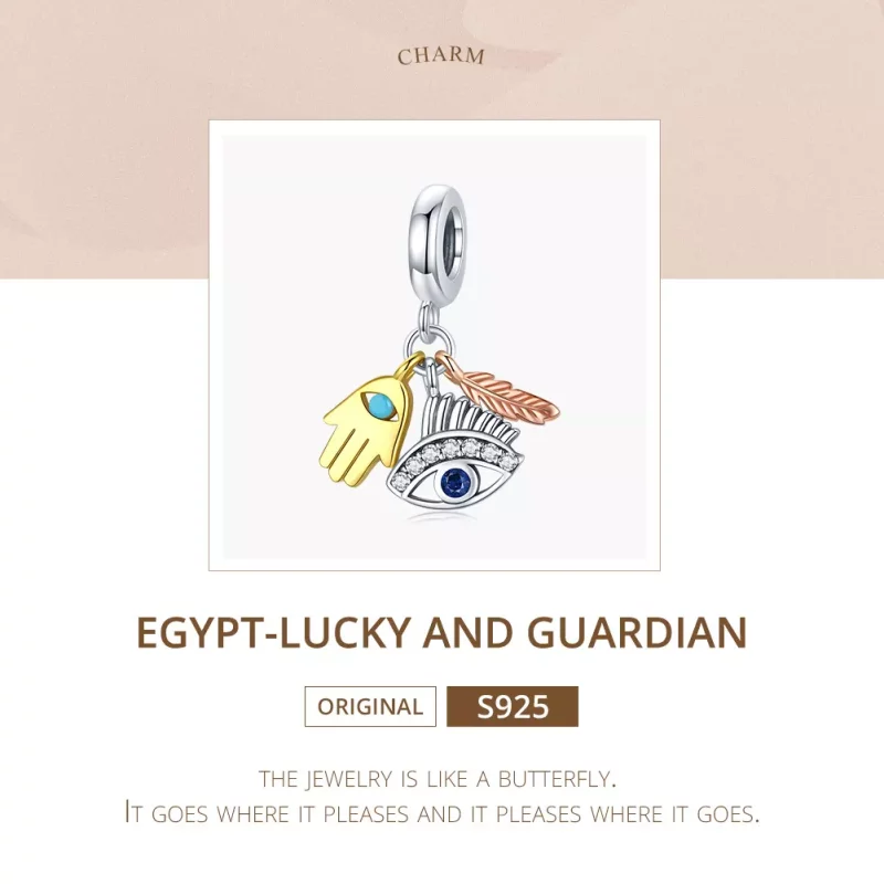 (imagen para) Pulsera estilo Pandora Egipto - Amuleto de la suerte - Colgante protector - SCC1 - Ver 5