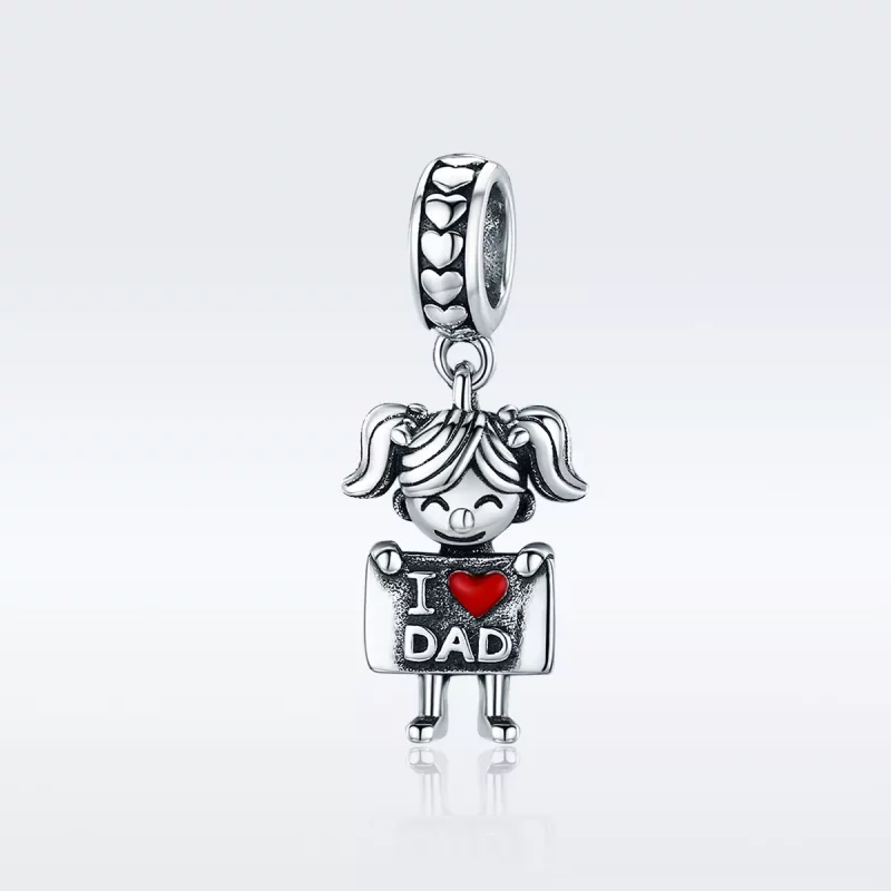 (imagen para) Pulsera estilo Pandora en plata con colgante "Daddy's Girl" - SCC690 - Ver 2
