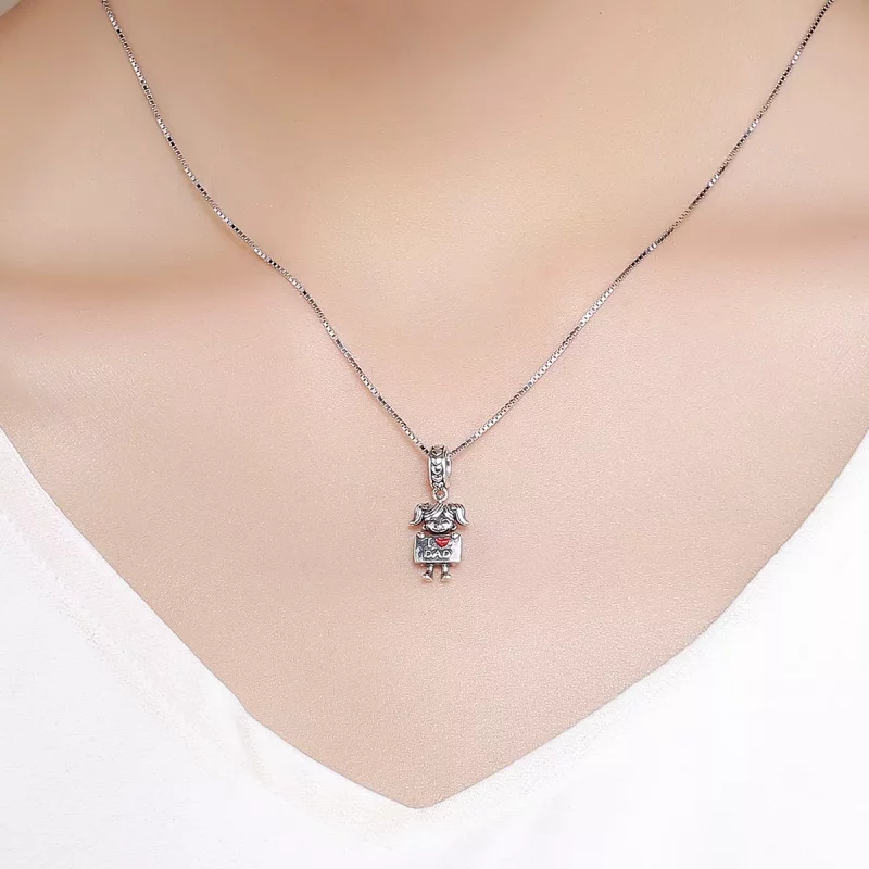 (imagen para) Pulsera estilo Pandora en plata con colgante "Daddy's Girl" - SCC690 - Ver 3