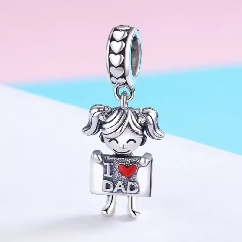 (imagen para) Pulsera estilo Pandora en plata con colgante "Daddy's Girl" - SCC690 - Ver 4