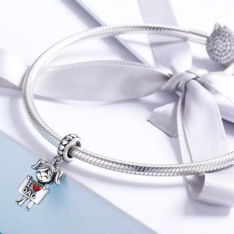 (imagen para) Pulsera estilo Pandora en plata con colgante "Daddy's Girl" - SCC690 - Ver 5