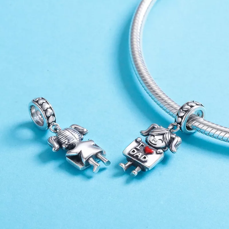 (imagen para) Pulsera estilo Pandora en plata con colgante "Daddy's Girl" - SCC690 - Ver 6