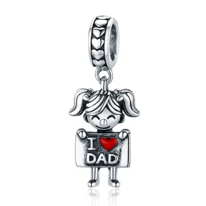 (imagen para) Pulsera estilo Pandora en plata con colgante "Daddy's Girl" - SCC690