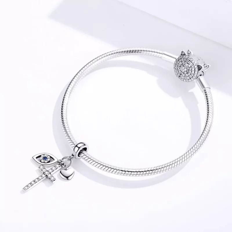 (imagen para) Pulsera estilo Pandora en plata con colgante de guardián - SCC1327 - Ver 3