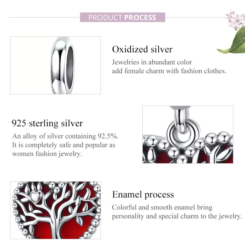 (imagen para) Pulsera estilo Pandora en plata con colgante Árbol del Amor - SCC1556 - Ver 8