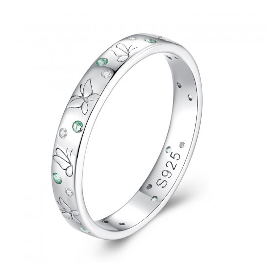 Anillo estilo Pandora con mariposa de primavera - SCR932 - Haga click en la imagen para cerrar