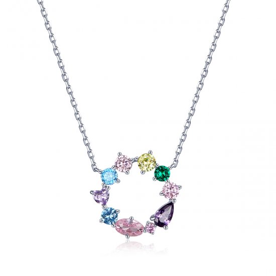 Collar con colgante de corona de la suerte en plata estilo Pandora - BSN178 - Haga click en la imagen para cerrar