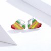 Aretes estilo Pandora con diseño de perro arcoíris - SCE825