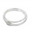 Pandora Moments Pulsera/Collar de cadena de serpiente con cierre de barril de doble envoltura - 599544C01-D
