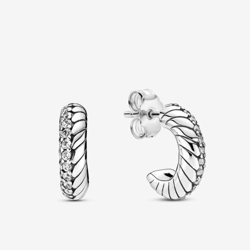 Pendientes de Aro con Patrón de Serpiente PANDORA Pavé - 299091C01