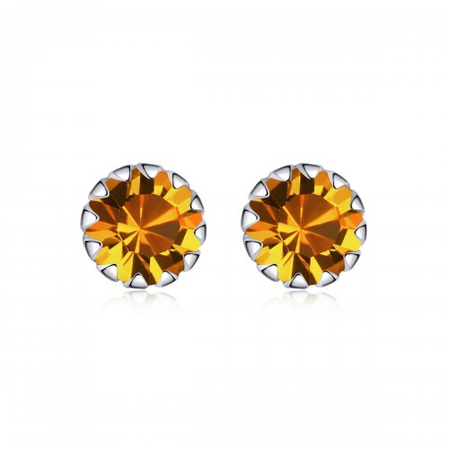 Pendientes de Plata de Estilo Pandora con Piedra de Nacimiento de Noviembre - SCE862-11