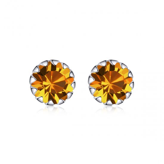 Pendientes de Plata de Estilo Pandora con Piedra de Nacimiento de Noviembre - SCE862-11 - Haga click en la imagen para cerrar