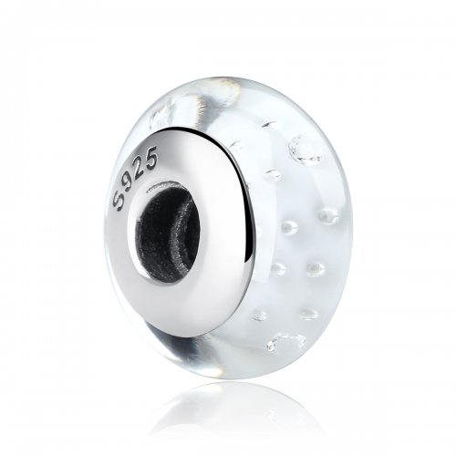Charm de vidrio Murano blanco estilo Pandora - SCZ002