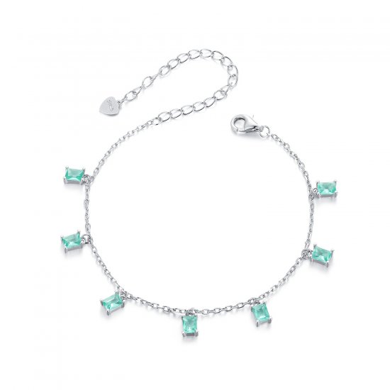 Pulsera con borlas pequeñas estilo PANDORA verde - BSB168 - Haga click en la imagen para cerrar