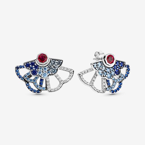 Pendientes de botón PANDORA Blue & Pink Fan Statement (2 formas de usar) - 298195SRUMX
