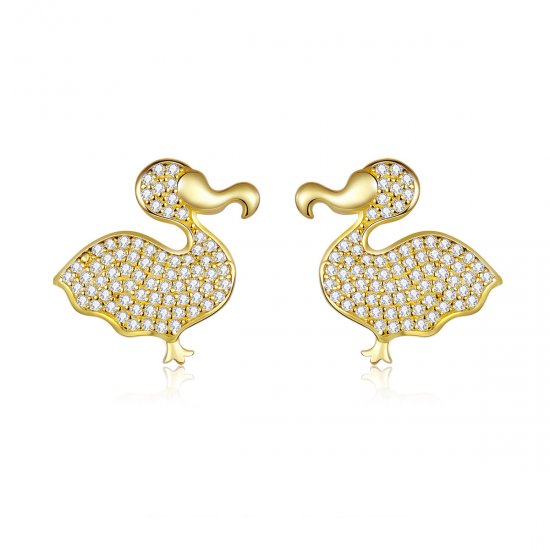 Pendientes de botón de estilo Pandora con diseño de ave dodo - BSE370 - Haga click en la imagen para cerrar