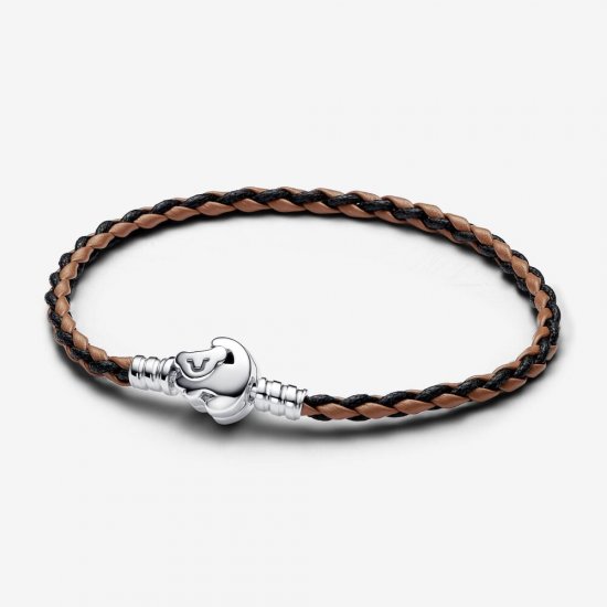 Pulsera Pandora Moments en Cuero Trenzado con Cierre El Rey León de Disney - 593361C01 - Haga click en la imagen para cerrar