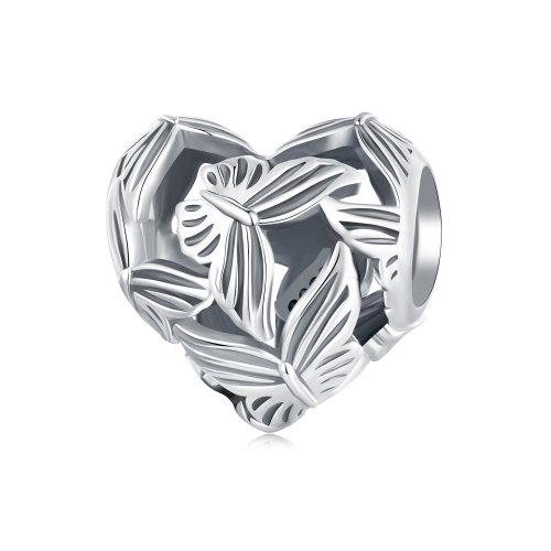 Charm de Mariposa en Forma de Corazón al Estilo Pandora - SCC2576