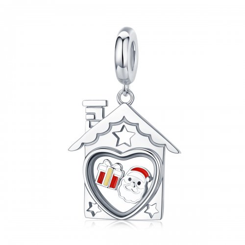Charm de Santa Claus plateado al estilo Pandora - SCC1357