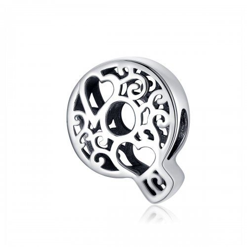 Charm de letra "Q" mágica de plata estilo Pandora - SCC1229-Q